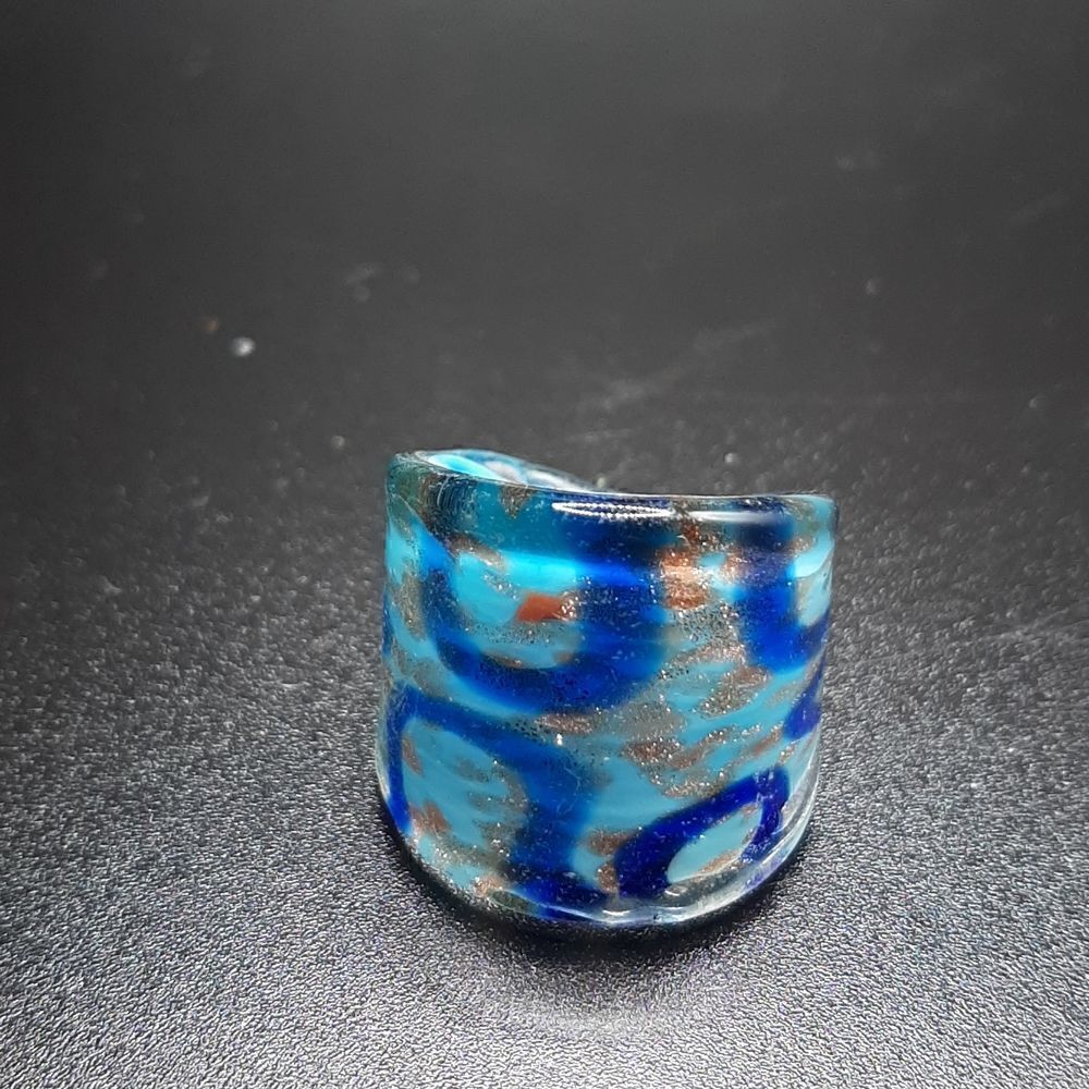 Artisan dichroic glass art ring